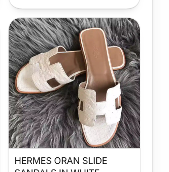 HERMES 白色 Oran 拖鞋