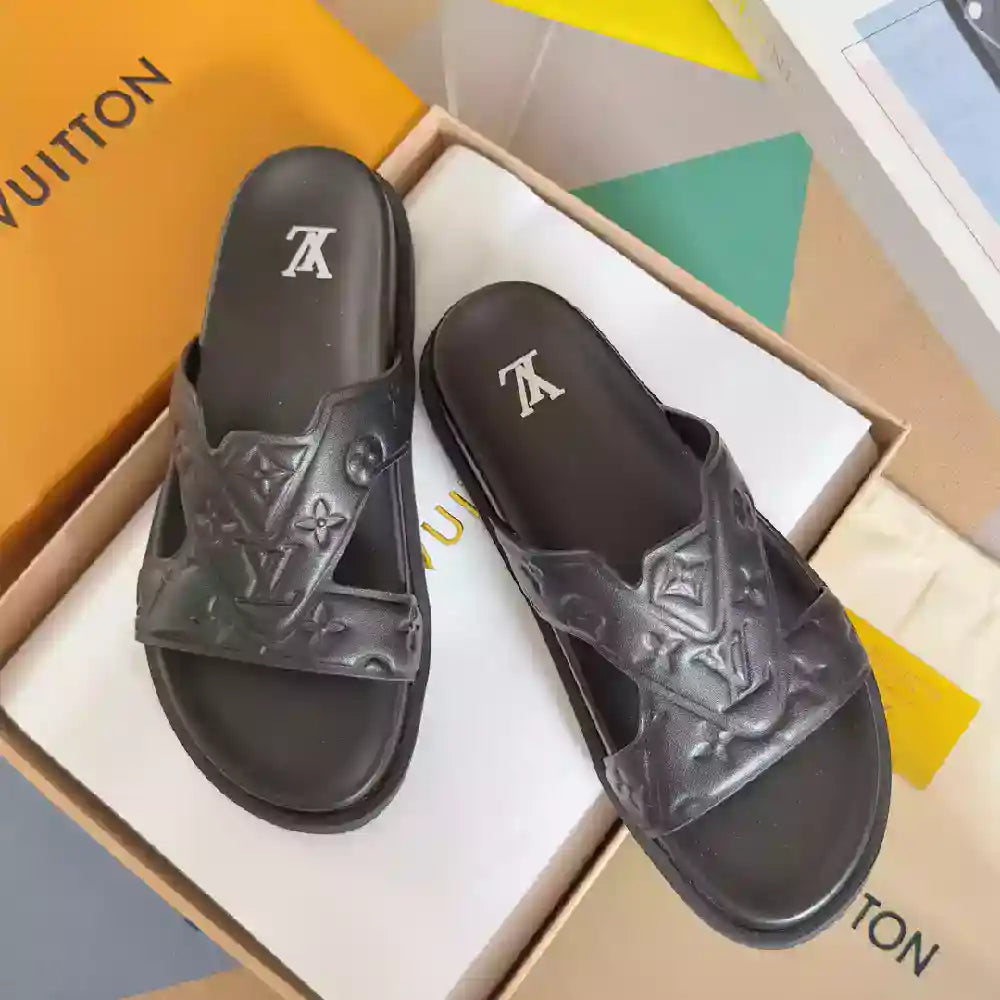 LV OASIS MULE EMBOSSED MONOGRAM BROWN – LVSD060