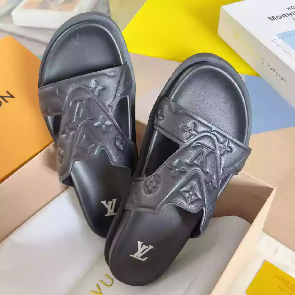 LV OASIS MULE EMBOSSED MONOGRAM BROWN – LVSD060
