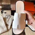 HERMES MEN’S IZMIR SANDALS IN WHITE EPSOM LEATHER – HMSD030