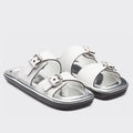 PRADA DOUBLE-STRAP SANDALS IN WHITE LEATHER – PSD045