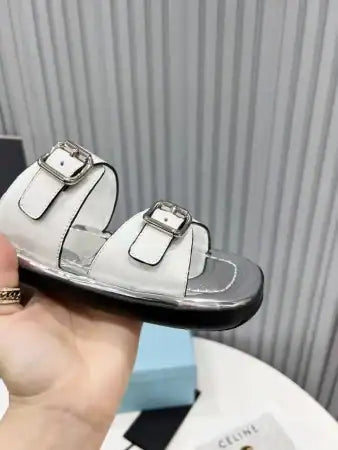 PRADA DOUBLE-STRAP SANDALS IN WHITE LEATHER – PSD045