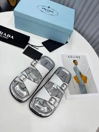 PRADA DOUBLE-STRAP SANDALS IN WHITE LEATHER – PSD045