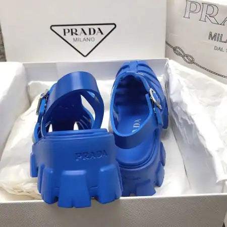 PRADA FOAM SANDALS IN BLUE RUBBER – PSD004