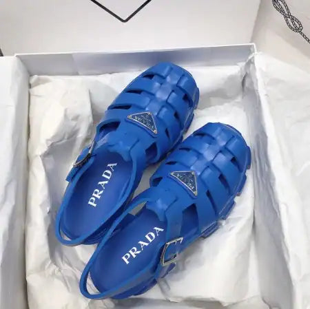 PRADA FOAM SANDALS IN BLUE RUBBER – PSD004