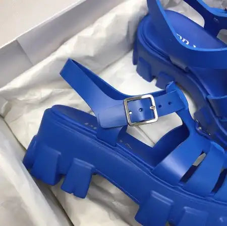 PRADA FOAM SANDALS IN BLUE RUBBER – PSD004