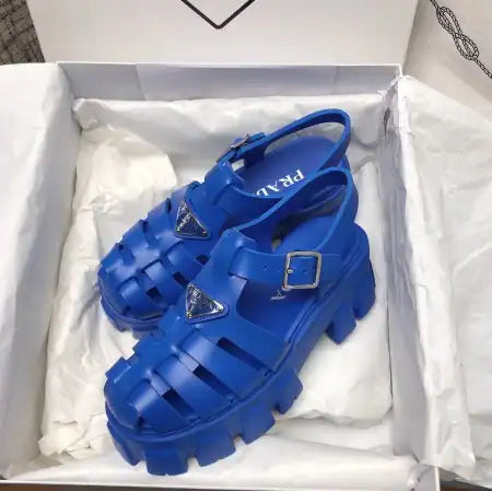 PRADA FOAM SANDALS IN BLUE RUBBER – PSD004