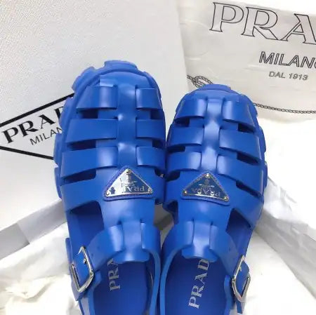 PRADA FOAM SANDALS IN BLUE RUBBER – PSD004