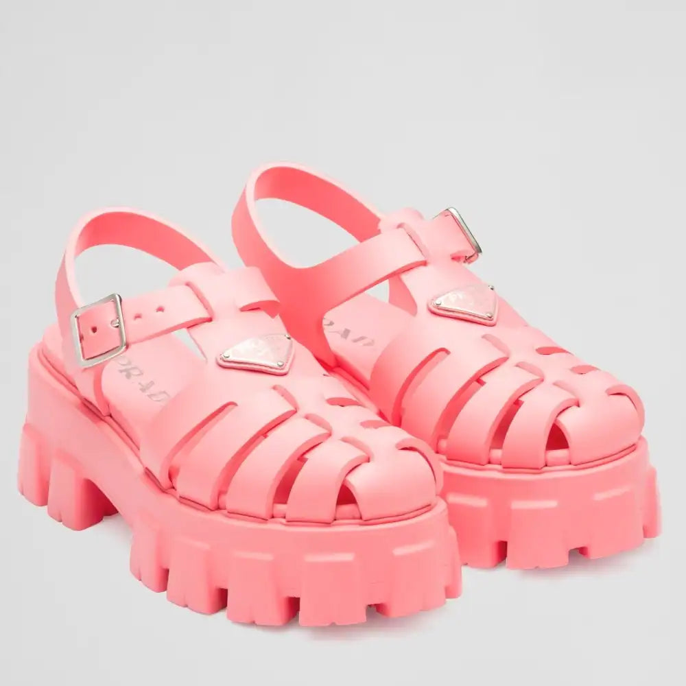 PRADA FOAM SANDALS IN PINK RUBBER – PSD005