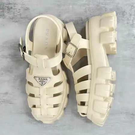 PRADA FOAM SANDALS IN QUARTZ RUBBER – PSD002