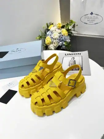 PRADA FOAM SANDALS IN YELLOW RUBBER – PSD006