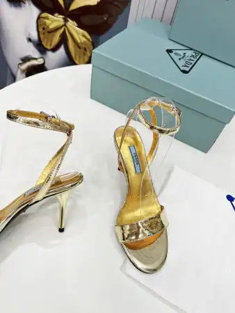 PRADA HEEL SANDALS 85MM IN GOLD METALLIC LEATHER – PSD058