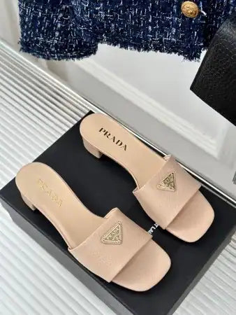 PRADA HEELED SANDALS 35MM IN BEIGE SAFFIANO LEATHER – PSD030