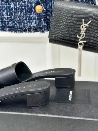 PRADA HEELED SANDALS 35MM IN BLACK SAFFIANO LEATHER – PSD031