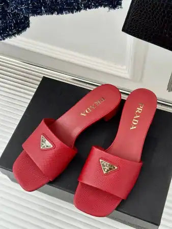 PRADA HEELED SANDALS 35MM IN RED SAFFIANO LEATHER – PSD029