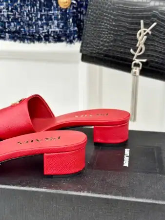 PRADA HEELED SANDALS 35MM IN RED SAFFIANO LEATHER – PSD029