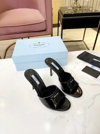 PRADA HEELED SANDALS 75MM IN BLACK BRUSHED LEATHER – PSD014