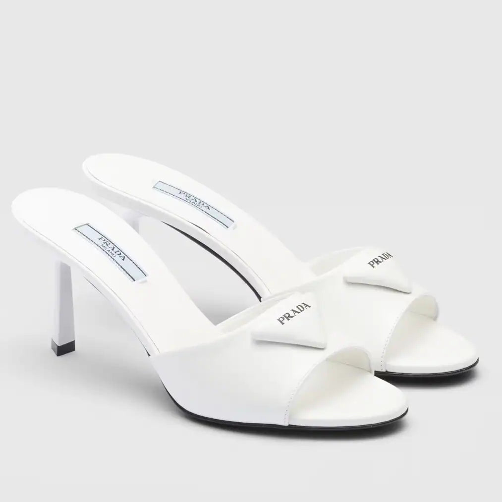 PRADA HEELED SANDALS 75MM IN WHITE BRUSHED LEATHER – PSD016