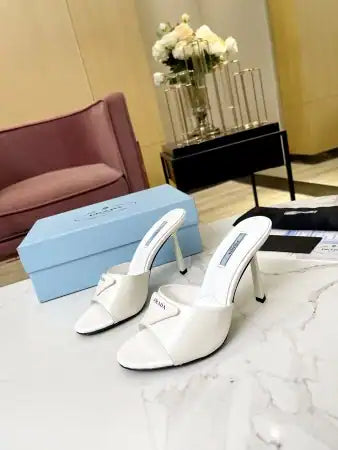 PRADA HEELED SANDALS 75MM IN WHITE BRUSHED LEATHER – PSD016