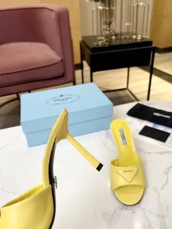 PRADA HEELED SANDALS 75MM IN YELLOW BRUSHED LEATHER – PSD015