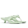 PRADA HEELED THONG SANDALS IN AQUA BRUSHED LEATHER – PSD051