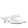 PRADA HEELED THONG SANDALS IN WHITE BRUSHED LEATHER – PSD053