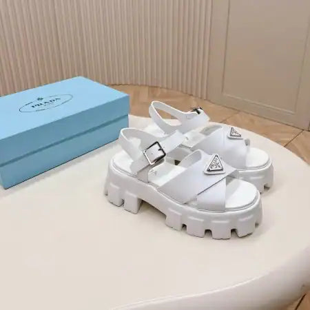 PRADA MONOLITH SANDALS IN WHITE RUBBER – PSD022