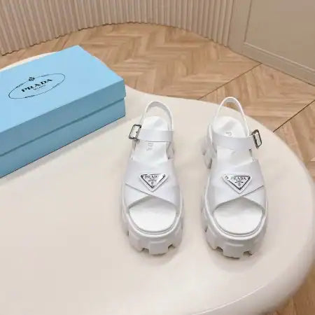 PRADA MONOLITH SANDALS IN WHITE RUBBER – PSD022