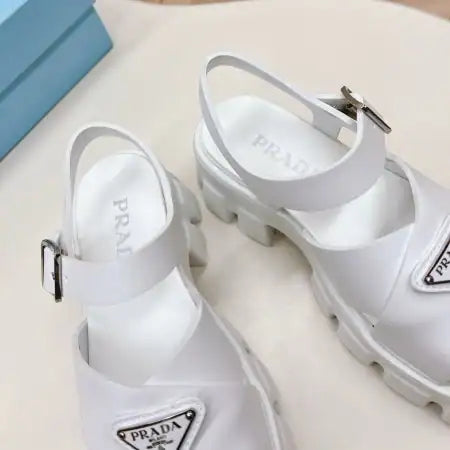 PRADA MONOLITH SANDALS IN WHITE RUBBER – PSD022