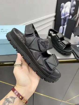 PRADA PADDED SANDALS IN BLACK NAPPA LEATHER – PSD039