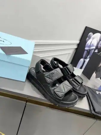 PRADA PADDED SANDALS IN BLACK NAPPA LEATHER – PSD039