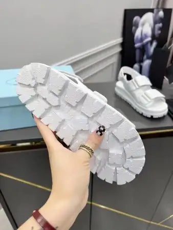 PRADA PADDED SANDALS IN WHITE NAPPA LEATHER – PSD040