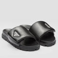 PRADA SLIDES IN BLACK SOFT PADDED NAPPA LEATHER – PSD079