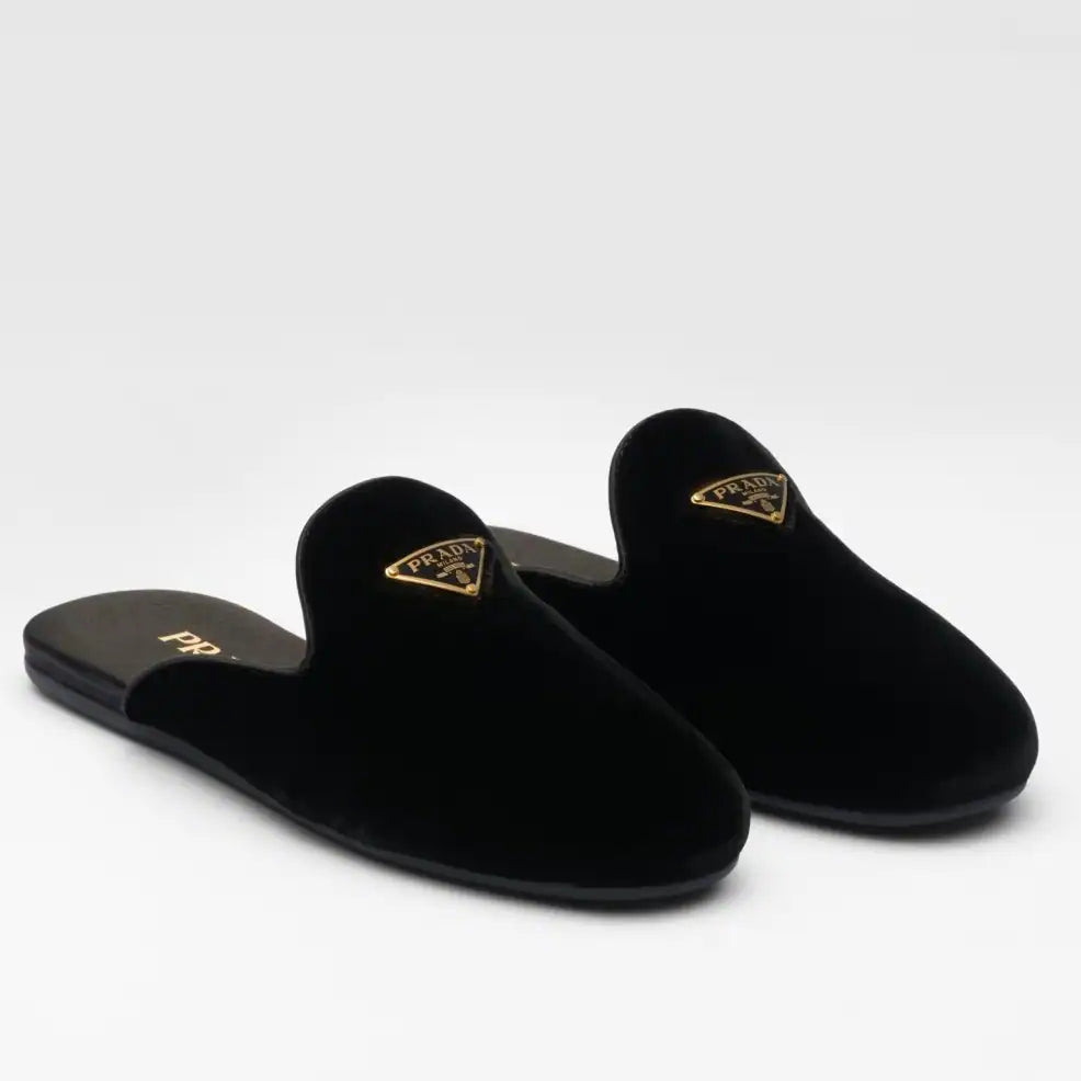 PRADA WOMEN’S SLIPPERS IN BLACK VELVET – PSD013