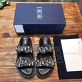 DIOR AQUA SANDAL BEIGE AND BLACK DIOR OBLIQUE JACQUARD – DS008