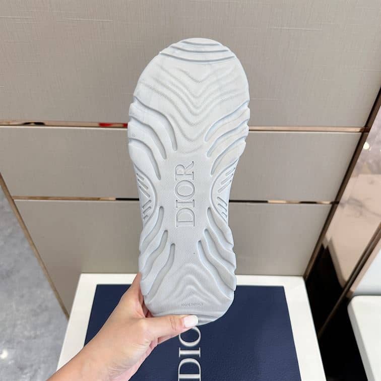 DIOR H-TOWN SANDAL GRAY RUBBER WITH BEIGE AND BLACK DIOR OBLIQUE JACQUARD – DS001