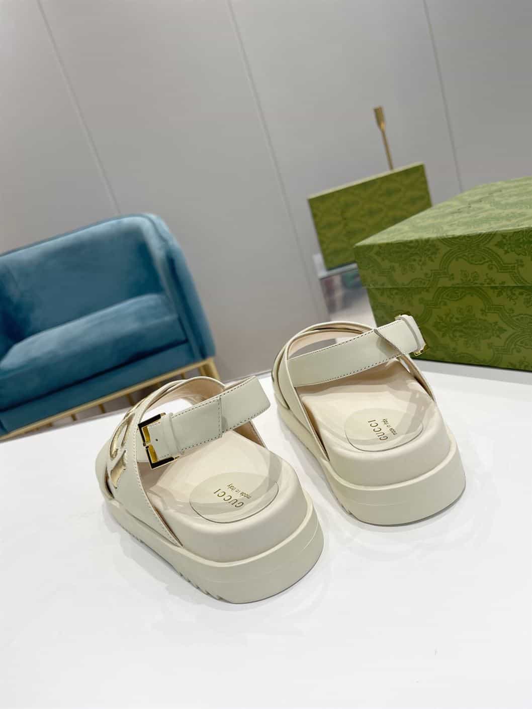 GUCCI MEN’S GUCCI SANDAL WHITE LEATHER – GSL010