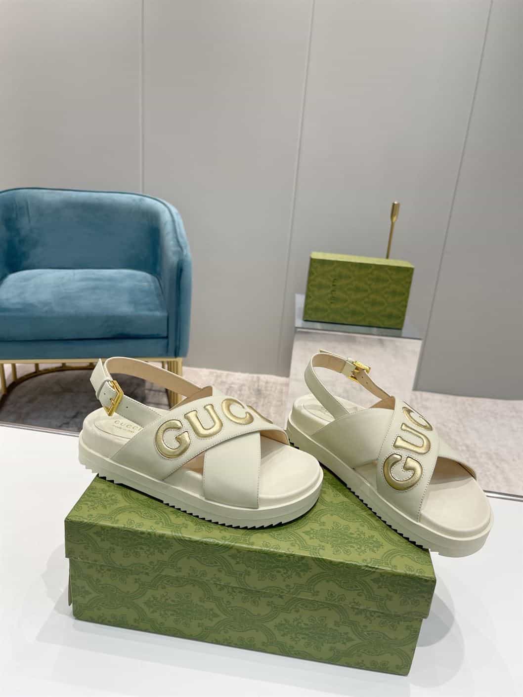 GUCCI MEN’S GUCCI SANDAL WHITE LEATHER – GSL010
