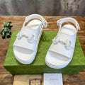 GUCCI WOMEN’S HORSEBIT FLATFORM SANDAL WHITE RUBBER – GSL017