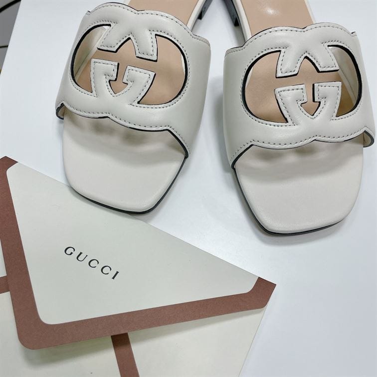 GUCCI WOMEN’S INTERLOCKING G CUT-OUT SLIDE SANDAL – GSL013